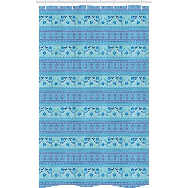 Abakuhaus Tenda Da Doccia Stretta Wal, Oceanic Maritime, Set Decorativo Per Bagno In Tessuto Con Ganci, 120 X 180 Cm, Turchese Viola Blu-image
