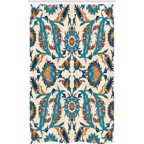 Abakuhaus Tenda Da Doccia Stretta Arabesque, Motivo Boho Antico, Set Decorativo Per Bagno In Tessuto Con Ganci, 120 X 180 Cm, Multicolore-image