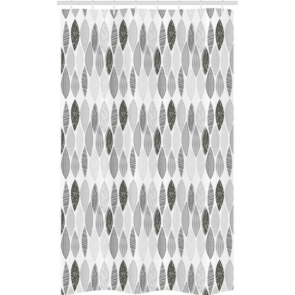 Abakuhaus Nero E Grigio Tenda Da Doccia Stretta, Triangolo Poligonale, Set Decorativo Per Bagno In Tessuto Con Ganci, 120 X 180 Cm, Nero Grigio Chiaro-image