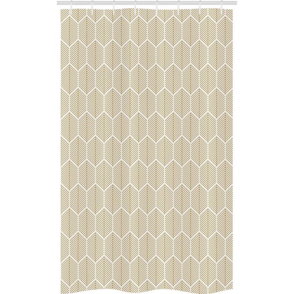 Abakuhaus Tenda Da Doccia Geometrica Stretta, Honeycomb Sequence, Set Decorativo Per Bagno In Tessuto Con Ganci, 120 X 180 Cm, Marrone Chiaro E Bianco-image