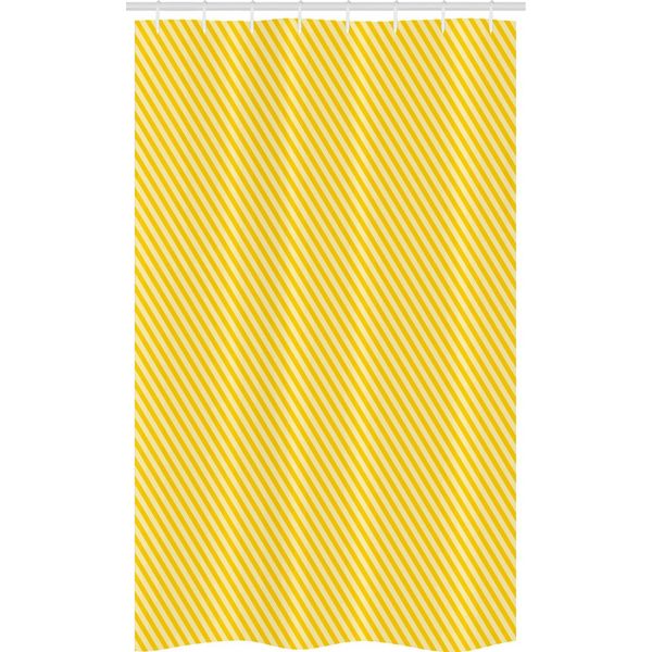 Abakuhaus Tenda Da Doccia Stretta Giallo Vendemmia, Motivo A Righe Semplici, Set Decorativo Per Bagno In Tessuto Con Ganci, 120 X 180 Cm, Giallo E Giallo Chiaro-image