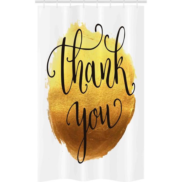 Abakuhaus Grazie, Tenda Da Doccia Stretta, Colore Giallo Dorato Rotondo, Set Decorativo Per Bagno In Tessuto Con Ganci, 120 X 180 Cm, Senape Caramello-image