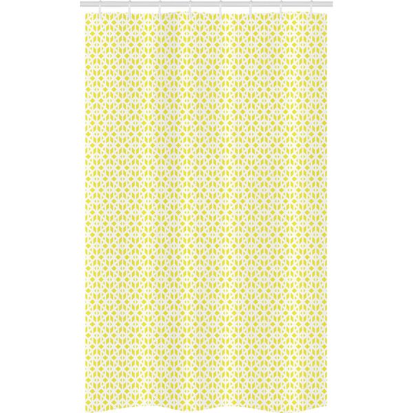 Abakuhaus Tenda Da Doccia Stretta Gialla E Bianca, Disegno A Onde, Set Decorativo Per Bagno In Tessuto Con Ganci, 120 X 180 Cm, Giallo E Bianco-image