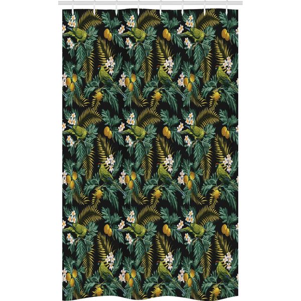 Abakuhaus Tenda Da Doccia Tropicale Stretta, Palma Plumeria E Uccellino, Set Decorativo Per Bagno In Tessuto Con Ganci, 120 X 180 Cm, Multicolore-image