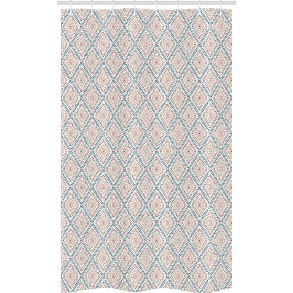 Abakuhaus Tenda Da Doccia Stretta Boho, Pastel Theme Squares, Set Decorativo Per Bagno In Tessuto Con Ganci, 120 X 180 Cm, Multicolore-image