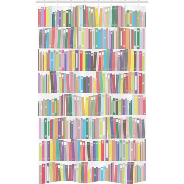 Abakuhaus Libreria Tenda Da Doccia Stretta, Libreria Colorata Con Cartoni Animati, Set Decorativo Per Bagno In Tessuto Con Ganci, 120 X 180 Cm, Multicolore-image