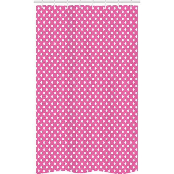 Abakuhaus Tenda Da Doccia Rosa A Pois, Disposizione Ordinata, Set Decorativo Per Bagno In Tessuto Con Ganci, 120 X 180 Cm, Rosa E Bianco-image