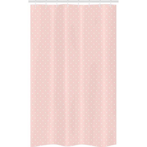 Abakuhaus Tenda Da Doccia Stretta A Pois Rosa, Semplice, Set Decorativo Per Bagno In Tessuto Con Ganci, 120 X 180 Cm, Rosa Cipria E Bianco-image