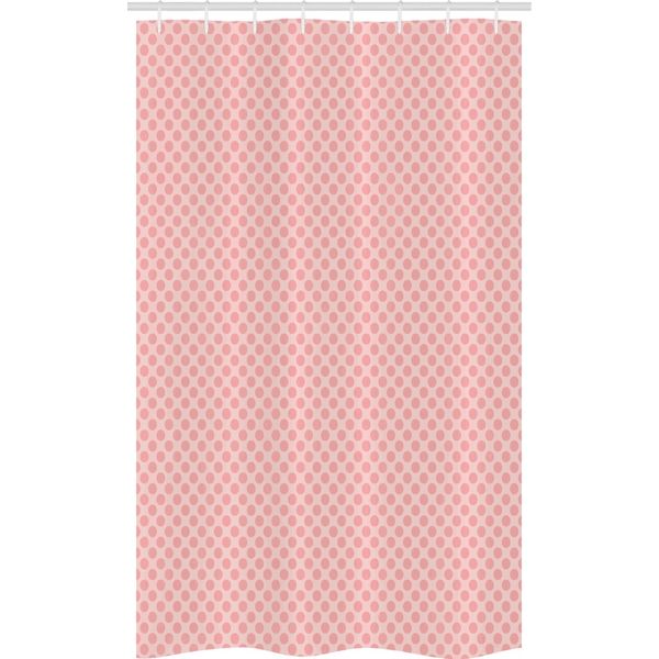 Abakuhaus Tenda Da Doccia Stretta A Pois Rosa, Spots Plain, Set Decorativo Per Bagno In Tessuto Con Ganci, 120 X 180 Cm, Rosa Chiaro Cipria Rosa-image
