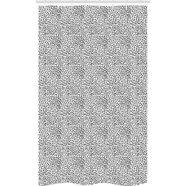 Abakuhaus Tenda Da Doccia Stretta Con Stampa Animale, Leopardo Monocromatico, Set Decorativo Per Bagno In Tessuto Con Ganci, 120 X 180 Cm, Grigio Antracite E Bianco-image