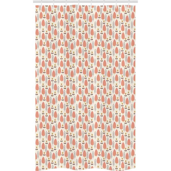 Abakuhaus Asilo Nido Tenda Da Doccia Stretta, Stelle Pastello Allegre, Set Decorativo Per Bagno In Tessuto Con Ganci, 120 X 180 Cm, Multicolore Bianco-image