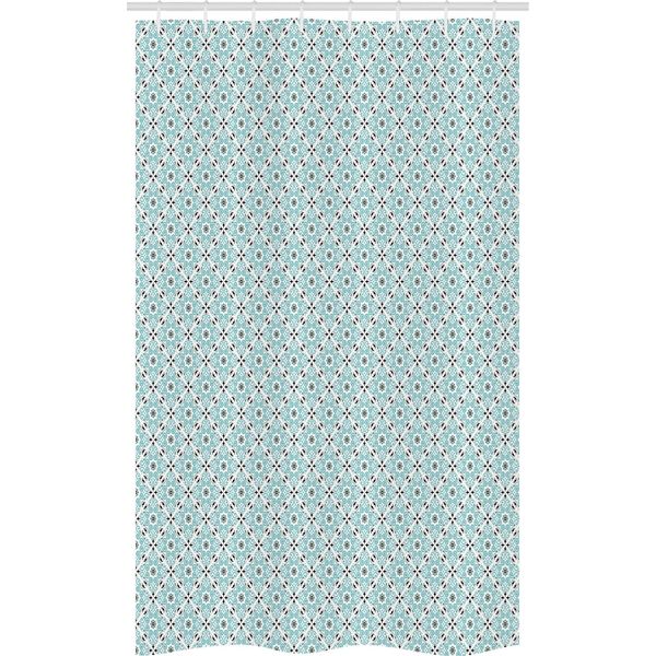 Abakuhaus Tenda Da Doccia Marocchina Stretta, Damasco Mediterraneo Artistico, Set Decorativo Per Bagno In Tessuto Con Ganci, 120 X 180 Cm, Grigio Schiuma Di Mare-image