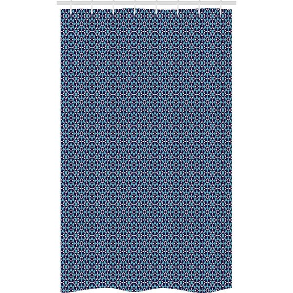 Abakuhaus Tenda Da Doccia Marocchina Stretta, Tradizione Mediterranea, Set Decorativo Per Bagno In Tessuto Con Ganci, 120 X 180 Cm, Blu Indaco Cadetto-image