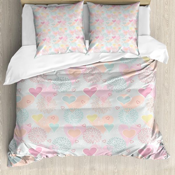 Abakuhaus Copripiumino Valentines, Fiori E Motivi Cachemire, Antiacaro E Anallergico, Con Federe, 155 Cm X 220 Cm - 80 X 80 Cm, Multicolore-image