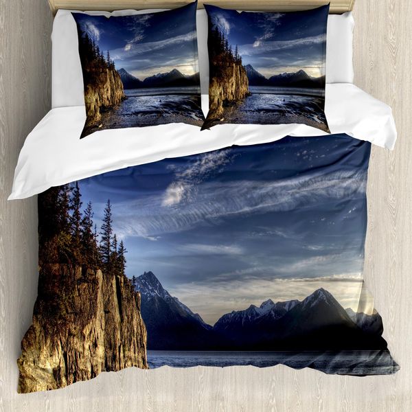 Abakuhaus Alaska Copripiumino, Turnagain Arm Beach, Antiacaro, Adatto A Chi Soffre Di Allergie, Con Federe, 155 Cm X 220 Cm - 80 X 80 Cm, Multicolore-image