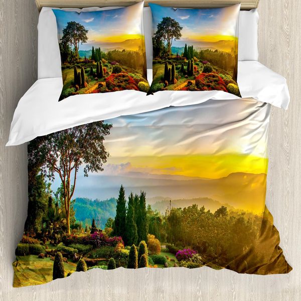 Abakuhaus Copripiumino Da Giardino, Idillio Colorato Natura, Antiacaro Adatto A Chi Soffre Di Allergie Con Federe, 200 Cm X 200 Cm - 80 X 80 Cm, Multicolore-image