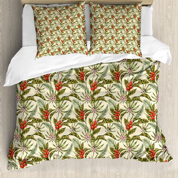 Abakuhaus Copripiumino, Romantico Aloha Vintage, Antiacaro Adatto A Chi Soffre Di Allergie Con Federe, 200 Cm X 200 Cm - 80 X 80 Cm, Multicolore-image