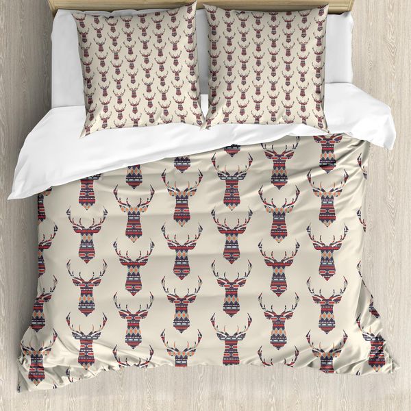 Abakuhaus Copripiumino Hirsch, Motivi Elaborati, Antiacaro, Adatto A Chi Soffre Di Allergie, Con Federe, 155 Cm X 220 Cm - 80 X 80 Cm, Multicolore-image