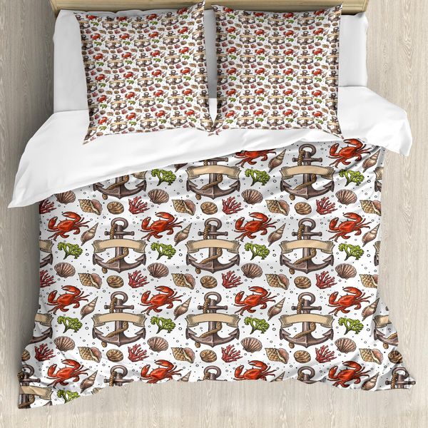 Abakuhaus Copripiumino Anker, Tema Vendemmia-Acqua, Antiacaro, Adatto A Chi Soffre Di Allergie, Con Federe, 200 Cm X 200 Cm - 80 X 80 Cm, Multicolore-image