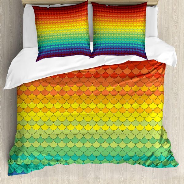 Abakuhaus Copripiumino Fiesta, Arcobaleno Colorato, Antiacaro, Adatto A Chi Soffre Di Allergie, Con Federe, 155 Cm X 220 Cm - 80 X 80 Cm, Multicolore-image