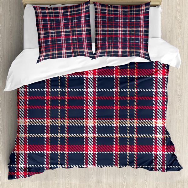 Abakuhaus Copripiumino Plaid, Stile Classico Inglese Retrò, Antiacaro E Anallergico, Con Federe, 155 Cm X 220 Cm - 80 X 80 Cm, Multicolore-image