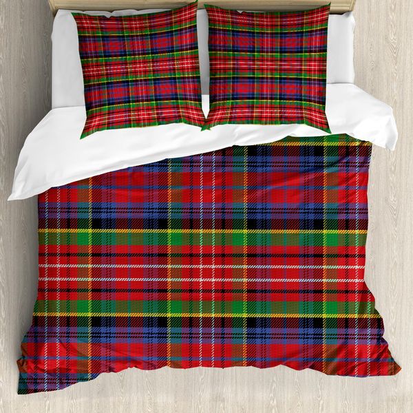 Copripiumino Abakuhaus, Stile Scozzese Caledonia, Antiacaro E Anallergico, Con Federe, 155 Cm X 220 Cm - 80 X 80 Cm, Multicolore-image