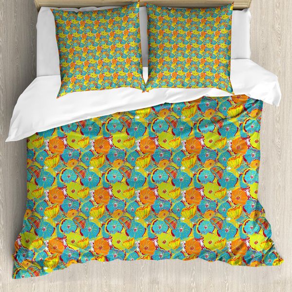 Abakuhaus Copripiumino Mohn, Motivo Floreale Ornamentale, Antiacaro, Adatto A Chi Soffre Di Allergie, Con Federe, 200 Cm X 200 Cm - 80 X 80 Cm, Multicolore-image