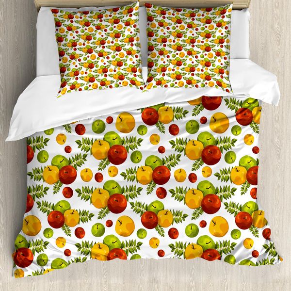 Abakuhaus Copripiumino Mela, Stagione Del Raccolto Autunnale, Antiacaro, Adatto A Chi Soffre Di Allergie, Con Federe, 200 Cm X 200 Cm - 80 X 80 Cm, Giallo Terra Di Siena Bruciata-image