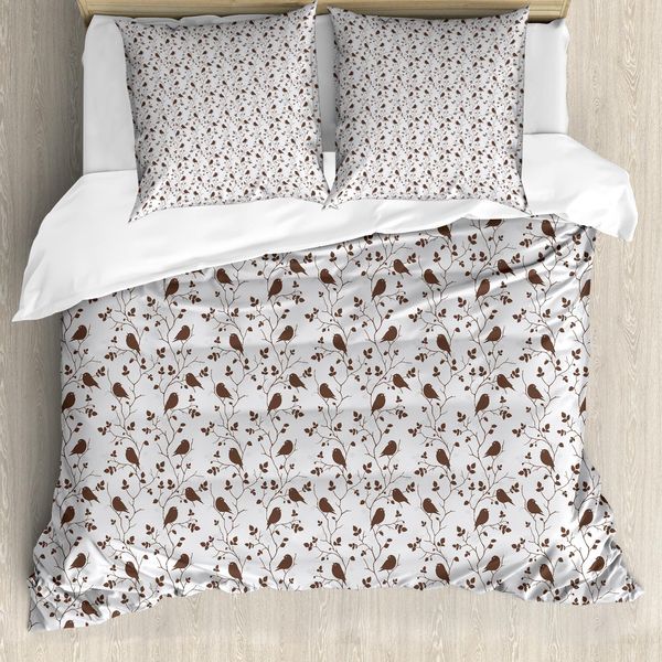 Abakuhaus Copripiumino, Retro Rustic Autumn, Antiacaro, Adatto A Chi Soffre Di Allergie, Con Federe, 200 Cm X 200 Cm - 80 X 80 Cm, Marrone Grigio Chiaro-image