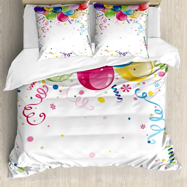 Copripiumino Abakuhaus Party, Divertente, Antiacaro, Adatto A Chi Soffre Di Allergie, Con Federe, 155 Cm X 220 Cm - 80 X 80 Cm, Multicolore-image