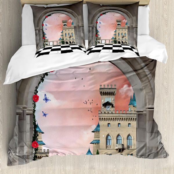 Abakuhaus Copripiumino Fantasia, Balcone Del Castello Medievale, Antiacaro, Adatto A Chi Soffre Di Allergie, Con Federe, 200 Cm X 200 Cm - 80 X 80 Cm, Multicolore-image