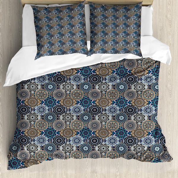 Abakuhaus Copripiumino Marocchino, Flora, Antiacaro, Adatto A Chi Soffre Di Allergie, Con Federe, 200 Cm X 200 Cm - 80 X 80 Cm, Multicolore-image