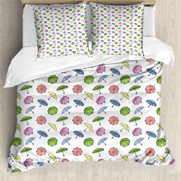 Abakuhaus Copripiumino Umbrella, Cartoon Colorato, Antiacaro Adatto A Chi Soffre Di Allergie Con Federe, 200 Cm X 200 Cm - 80 X 80 Cm, Multicolore-image