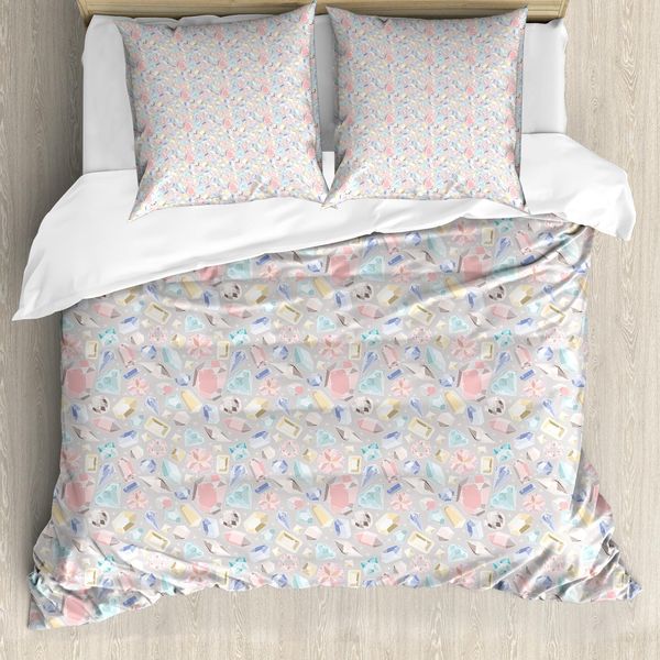 Abakuhaus Copripiumino Diamanti, Colori Pastello, Diversi Modelli, Antiacaro, Adatto A Chi Soffre Di Allergie, Con Federe, 200 Cm X 200 Cm - 80 X 80 Cm, Multicolore-image