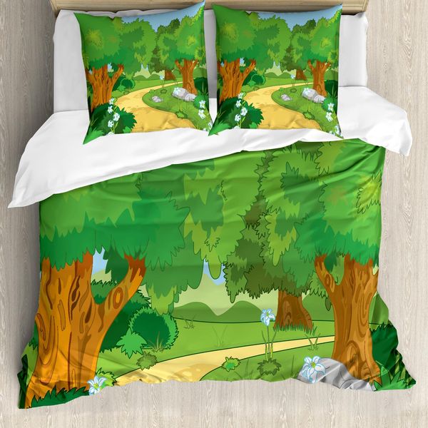 Abakuhaus Copripiumino Wald, Pathway Fiori Alberi, Antiacaro Adatto A Chi Soffre Di Allergie Con Federe, 155 Cm X 220 Cm - 80 X 80 Cm, Multicolore-image