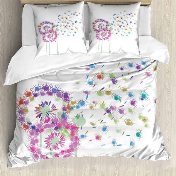 Abakuhaus Copripiumino LöWenzahn, Ispirazione Stagione Primaverile, Antiacaro, Adatto A Chi Soffre Di Allergie, Con Federe, 155 Cm X 220 Cm - 80 X 80 Cm, Multicolore-image