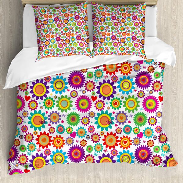 Abakuhaus Copripiumino Pasqua, Camomilla Colorata, Antiacaro, Adatto A Chi Soffre Di Allergie, Con Federe, 155 Cm X 220 Cm - 80 X 80 Cm, Multicolore-image