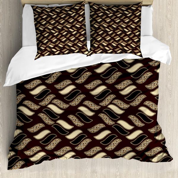 Abakuhaus Copripiumino Africano, Pelle Di Ghepardo Indigeno, Antiacaro, Adatto A Chi Soffre Di Allergie, Con Federe, 155 Cm X 220 Cm - 80 X 80 Cm, Marrone Scuro, Beige, Marrone-image