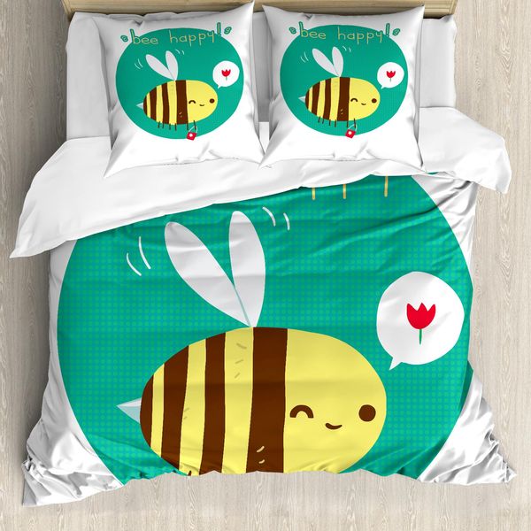 Abakuhaus Copripiumino BienenköNigin, Winking Hummel, Antiacaro, Adatto A Chi Soffre Di Allergie, Con Federe, 200 Cm X 200 Cm - 80 X 80 Cm, Multicolore-image