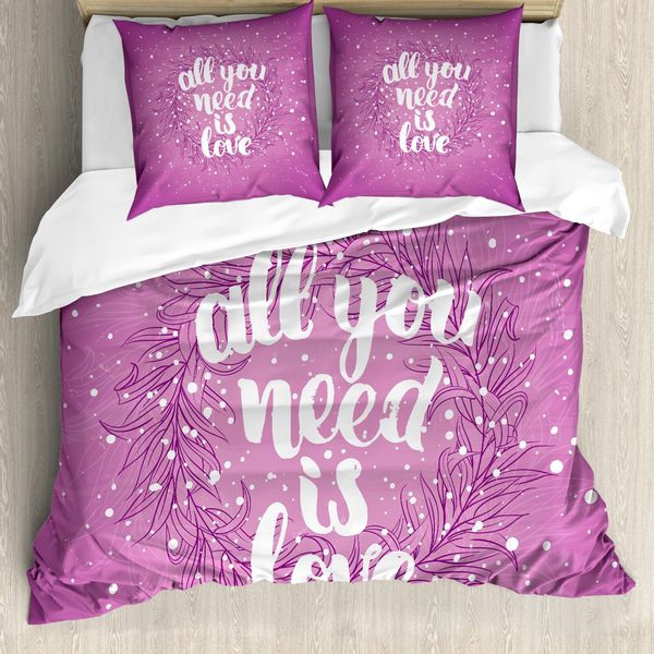 Abakuhaus Copripiumino Love, Fiori Di San Valentino, Antiacaro, Adatto A Chi Soffre Di Allergie, Con Federe, 155 Cm X 220 Cm - 80 X 80 Cm, Fucsia Bianco-image