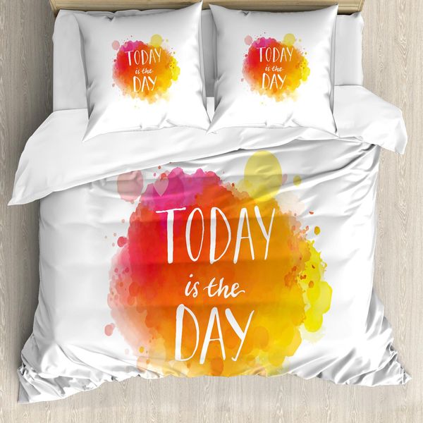 Abakuhaus Copripiumino Motivazionale, Messaggio Ottimista, Antiacaro, Adatto A Chi Soffre Di Allergie, Con Federe, 155 Cm X 220 Cm - 80 X 80 Cm, Multicolore-image