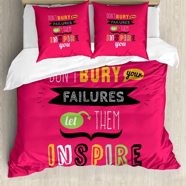 Abakuhaus Copripiumino Motivazionale, Frase Positiva, Antiacaro, Adatto A Chi Soffre Di Allergie, Con Federe, 155 Cm X 220 Cm - 80 X 80 Cm, Multicolore-image