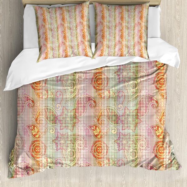 Abakuhaus Copripiumino Paisley, Motivi Sud, Antiacaro, Adatto A Chi Soffre Di Allergie, Con Federe, 200 Cm X 200 Cm - 80 X 80 Cm, Multicolore-image