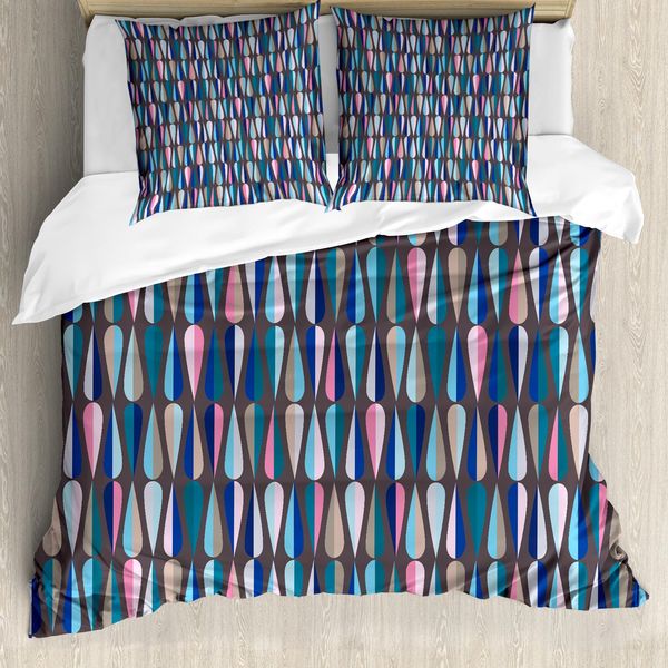 Abakuhaus Centraverso Del Secolo Copripiumino, Forme Colorate A Goccia, Antiacaro, Adatto A Chi Soffre Di Allergie, Con Federe, 200 Cm X 200 Cm - 80 X 80 Cm, Multicolore-image