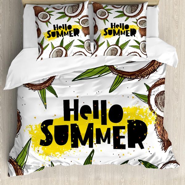 Abakuhaus Copripiumino Hallo Sommer, Coconut Halves, Antiacaro, Adatto A Chi Soffre Di Allergie, Con Federe, 200 Cm X 200 Cm - 80 X 80 Cm, Multicolore-image