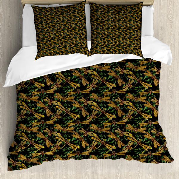 Abakuhaus Copripiumino Libelle, Foglie Verdi, Antiacaro, Adatto A Chi Soffre Di Allergie, Con Federe, 155 Cm X 220 Cm - 80 X 80 Cm, Multicolore-image