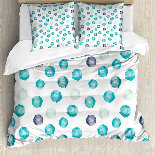 Abakuhaus Copripiumino, Forme Rotonde, Colori Pastello, Antiacaro, Adatto A Chi Soffre Di Allergie, Con Federe, 155 Cm X 220 Cm - 80 X 80 Cm, Multicolore-image