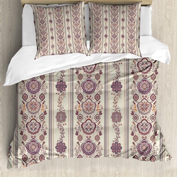 Abakuhaus Copripiumino Con Fiori, Stile Medievale, Antiacaro, Adatto A Chi Soffre Di Allergie, Con Federe, 200 Cm X 200 Cm - 80 X 80 Cm, Guscio D'uovo, Rosa Essiccata-image