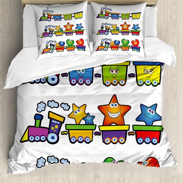 Abakuhaus Copripiumino Per Asilo Nido, Felice E Allegro, Antiacaro, Adatto A Chi Soffre Di Allergie, Con Federe, 155 Cm X 220 Cm - 80 X 80 Cm, Multicolore-image