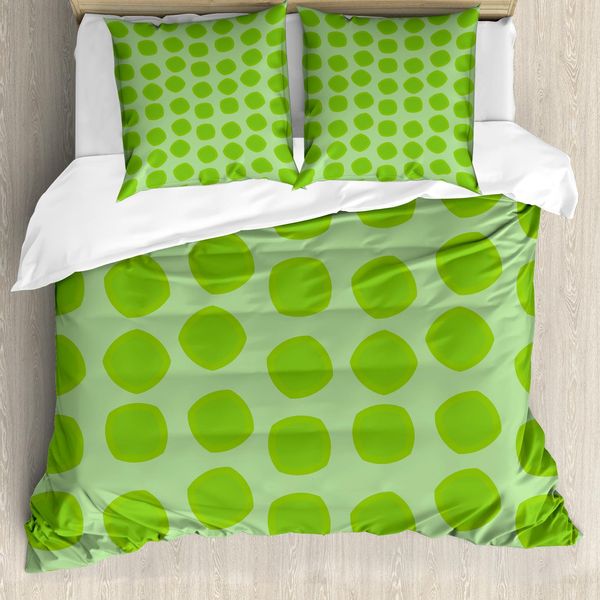 Abakuhaus Lime Green Copripiumino, Semplice Geometrico, Antiacaro, Adatto A Chi Soffre Di Allergie, Con Federe, 200 Cm X 200 Cm - 80 X 80 Cm, Verde Mandorla-image